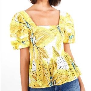 Farm Rio Azalea smocked top - yellow floral